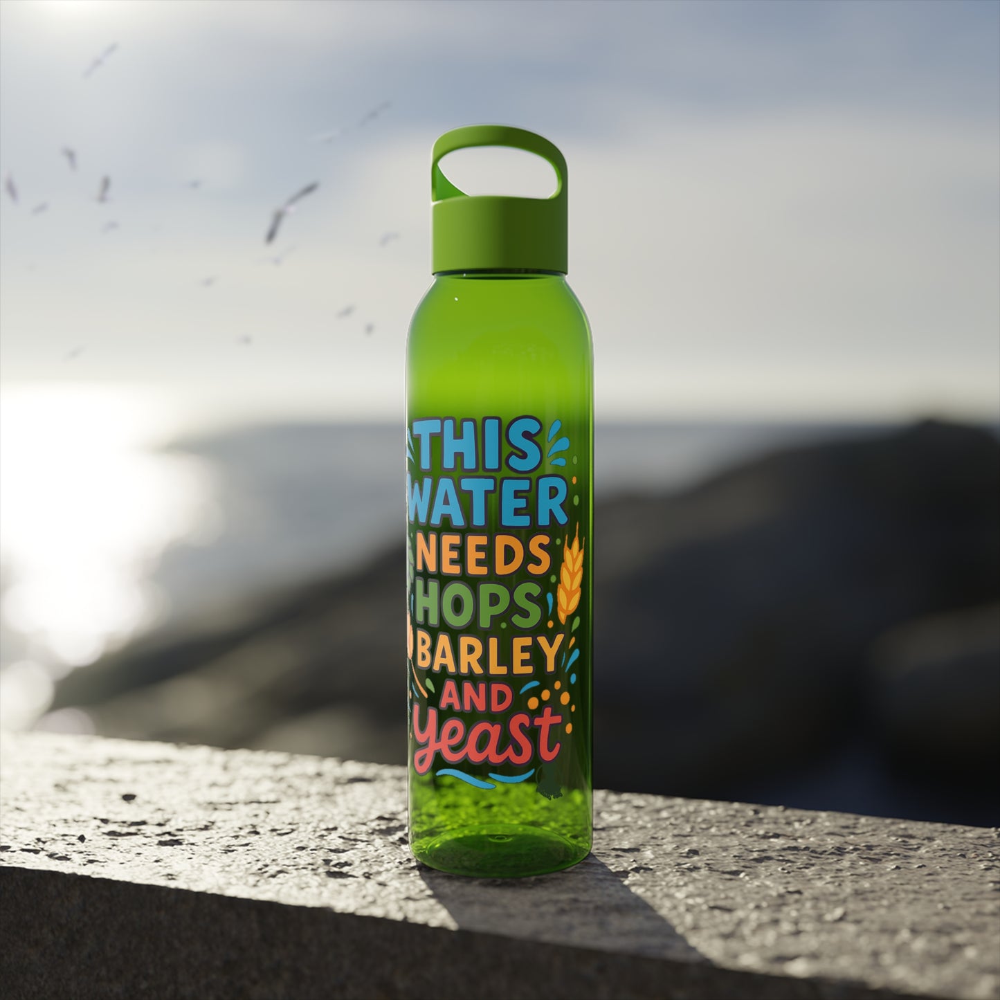 Waterfles voor bierliefhebbers (doorzichtig)