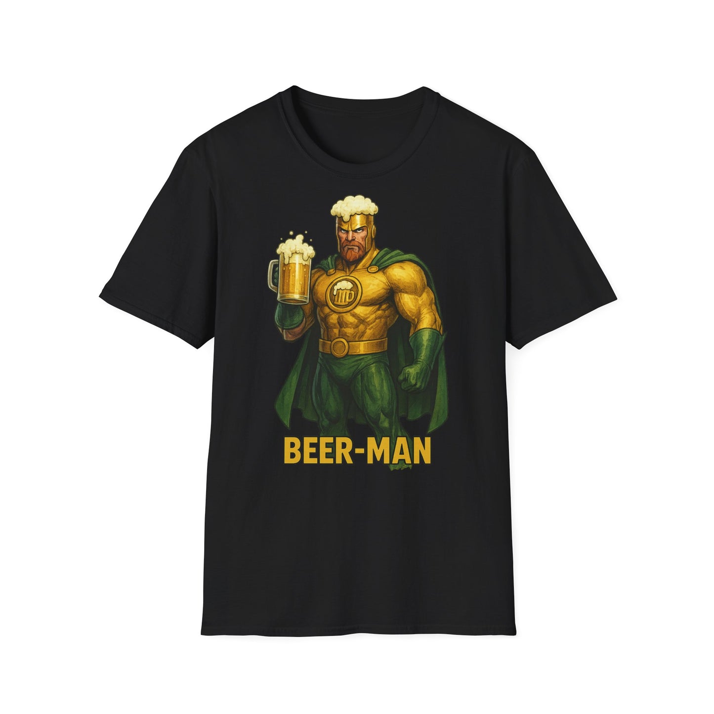 Unisex Softstyle T-Shirt - Beer-Man Superhero