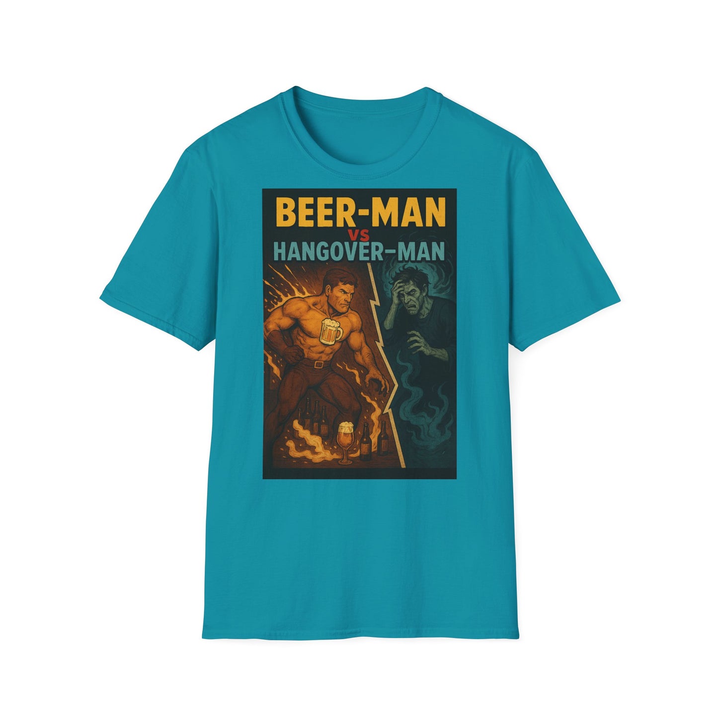 Unisex Softstyle T-Shirt - Beer-Man vs Hang-Over Man