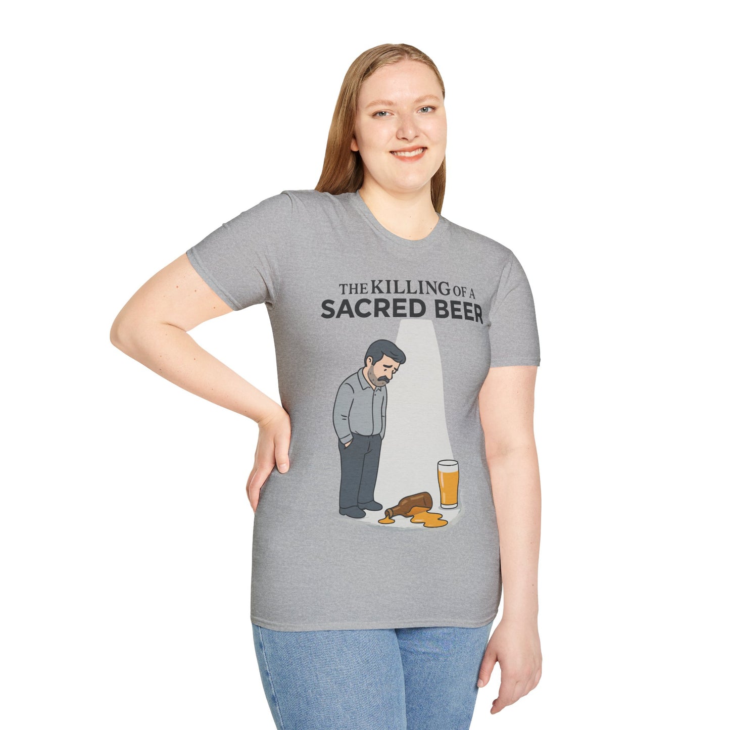 Unisex soft-style T-Shirt - 'The Killing of a Sacred Beer'