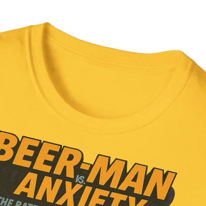 Unisex Soft-style T-Shirt - Beer-Man vs. Anxiety