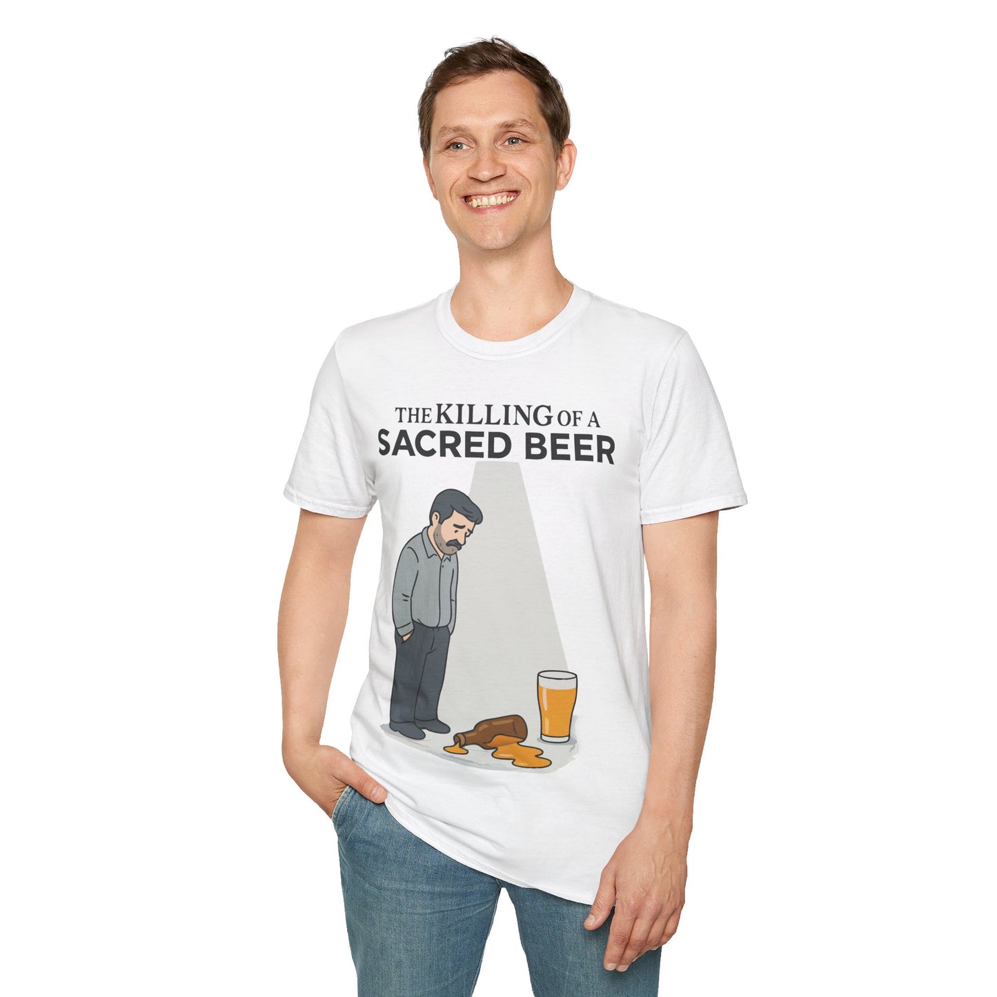 Unisex soft-style T-Shirt - 'The Killing of a Sacred Beer'