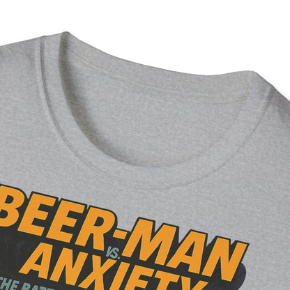 Unisex Soft-style T-Shirt - Beer-Man vs. Anxiety