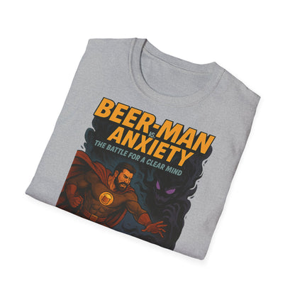 Unisex Soft-style T-Shirt - Beer-Man vs. Anxiety