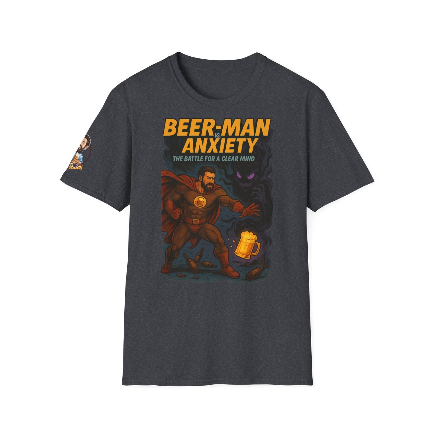 Unisex Soft-style T-Shirt - Beer-Man vs. Anxiety