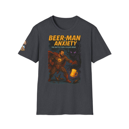 Unisex Soft-style T-Shirt - Beer-Man vs. Anxiety