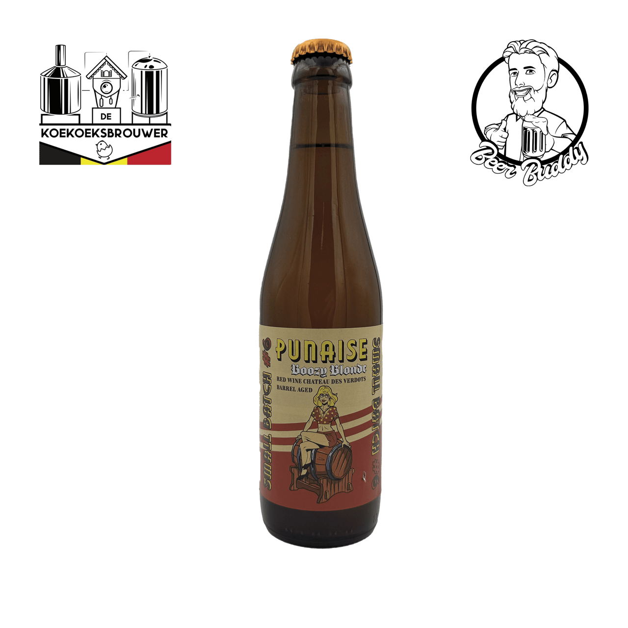 Small Batch #6 Boozy Blonde Red Wine Chateau Des Verdots Barrel Aged Belgian Tripel - BeerBuddy - De Koekoeksbrouwer - ei